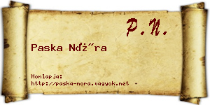 Paska Nóra névjegykártya