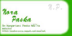 nora paska business card